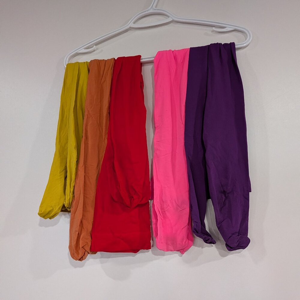 Set of 5 Target Brand Tights Red Orange Yellow Pink Purple One Size